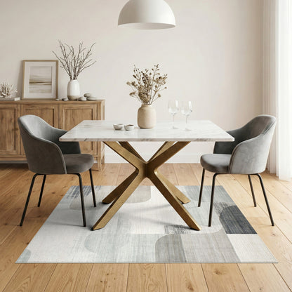 Grey Abstract Shapes Abstract Area Rug