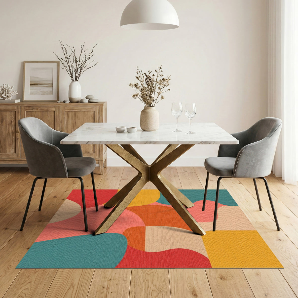 Vibrant Multi-color and Patterns Vibrant Abstract Multi-Color Area Rug