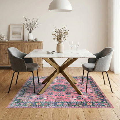 Pink Floral Vintage Area Rug