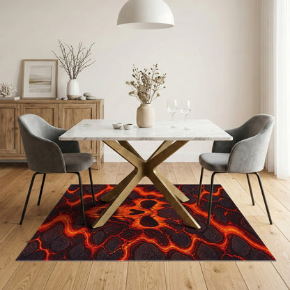 Fiery Skull Lava Area Rug