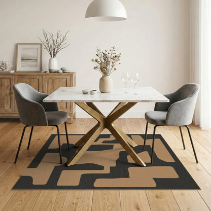 Tan Abstract Form Area Rug