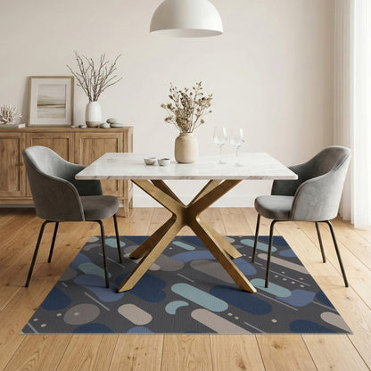 Abstract Area Blue Teal Abstract Geometric Area Rug