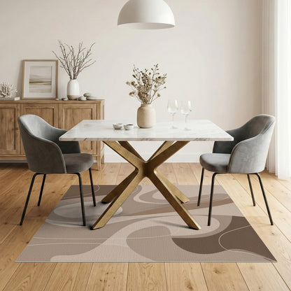 Abstract Brown Flow Area Rug