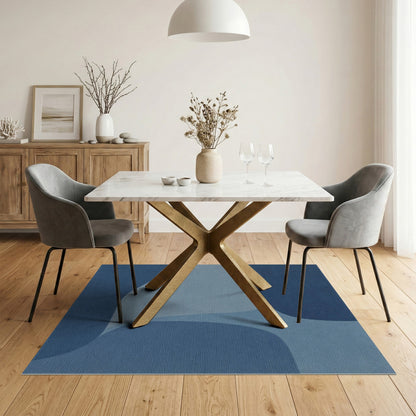 Flowing Blue Abstract Area Rug