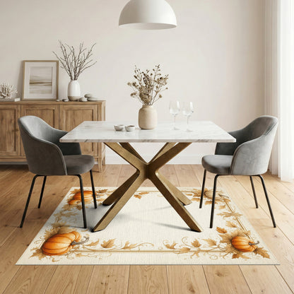 Autumn Pumpkin Frame Washable Area Rug