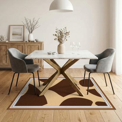 Brown Abstract Area Rug in Tan Beige