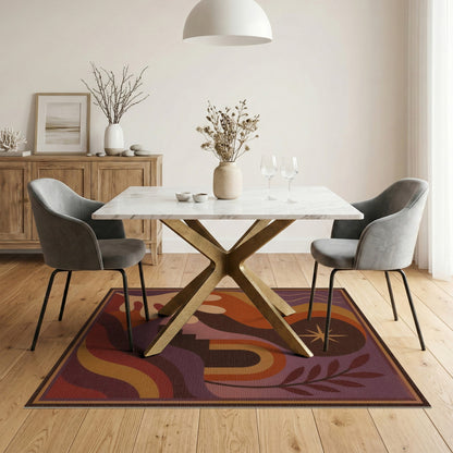 Abstract Purple Star Area Rug