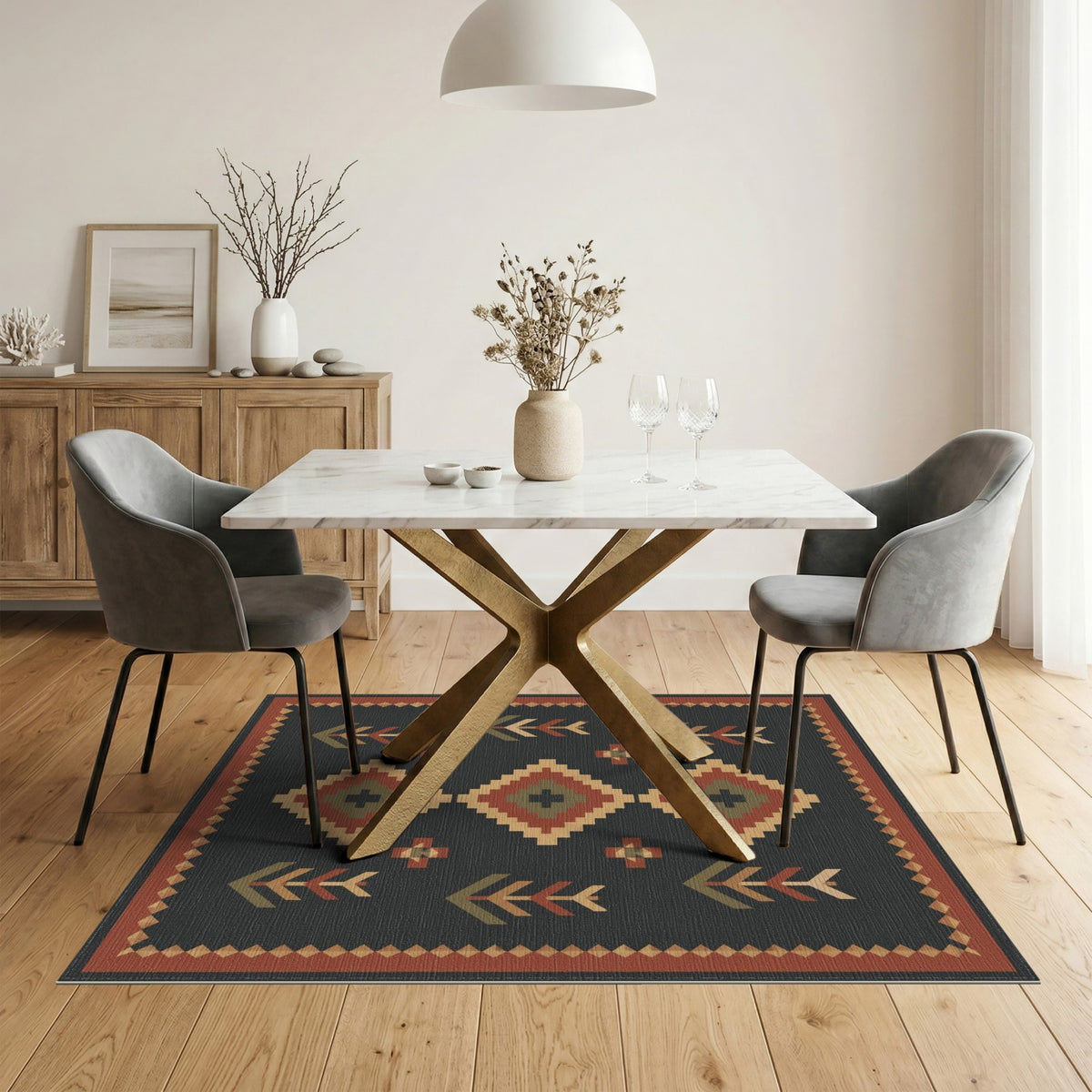 Southwestern Geometric Diamond Southwestern Area Rug