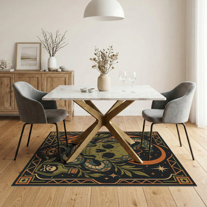 Mystic Skull Serpent Washable Area Rug