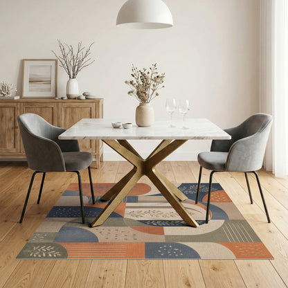 Multi-color and Patterns Abstract Geometric Arch Area Rug
