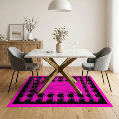 Pink Buffalo Check Geometric Area Rug