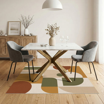 Modern Geometric Brown Tan No. 3 Area Rug