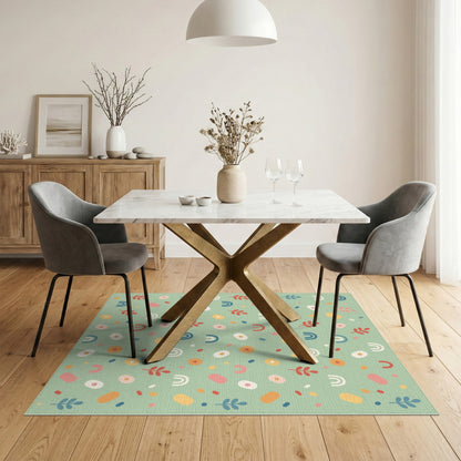 Sage Green Rainbow Kids Area Rug