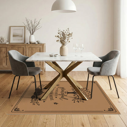 Grateful Hearts Gather Here Tree Pumpkin Area Rug