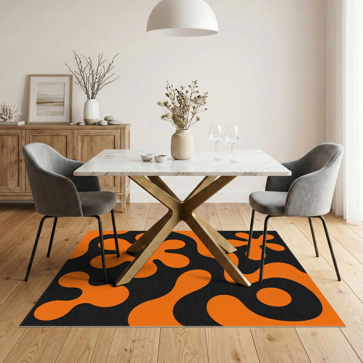 Orange Abstract Area Bold Orange Abstract Area Rug