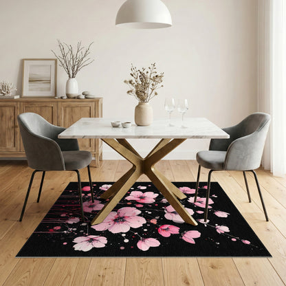 Pink Floral Vintage Washable No. 21 Area Rug