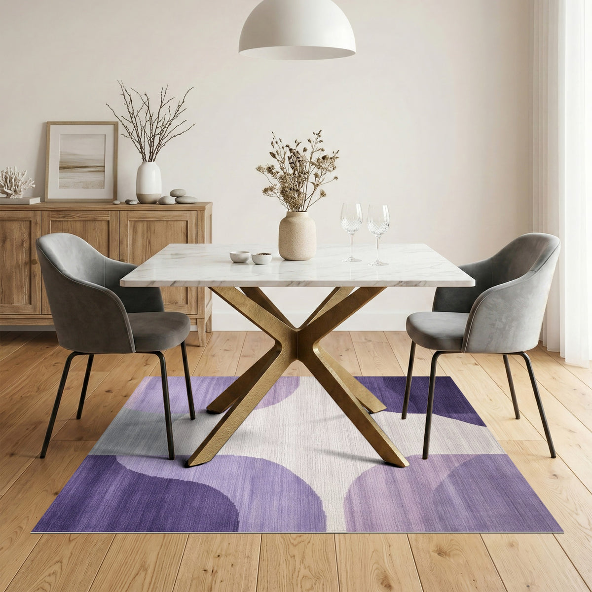 Abstract Area Purple Abstract Organic Area Rug