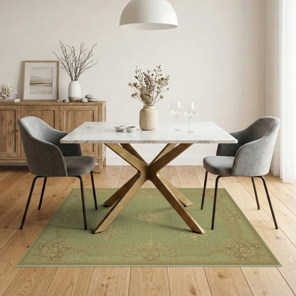 Sage Green Floral Vintage Area Rug