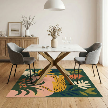 Sleeping Leopard Jungle Washable Area Rug