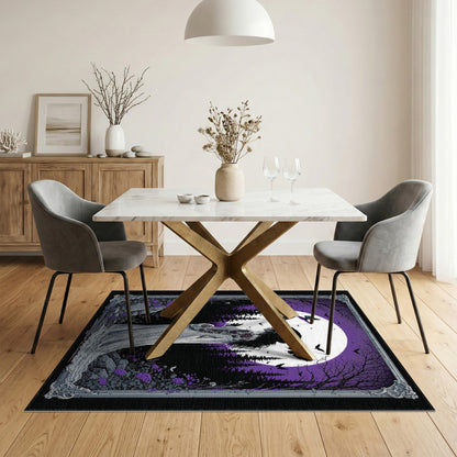 Purple Moonlit Forest Washable Area Rug