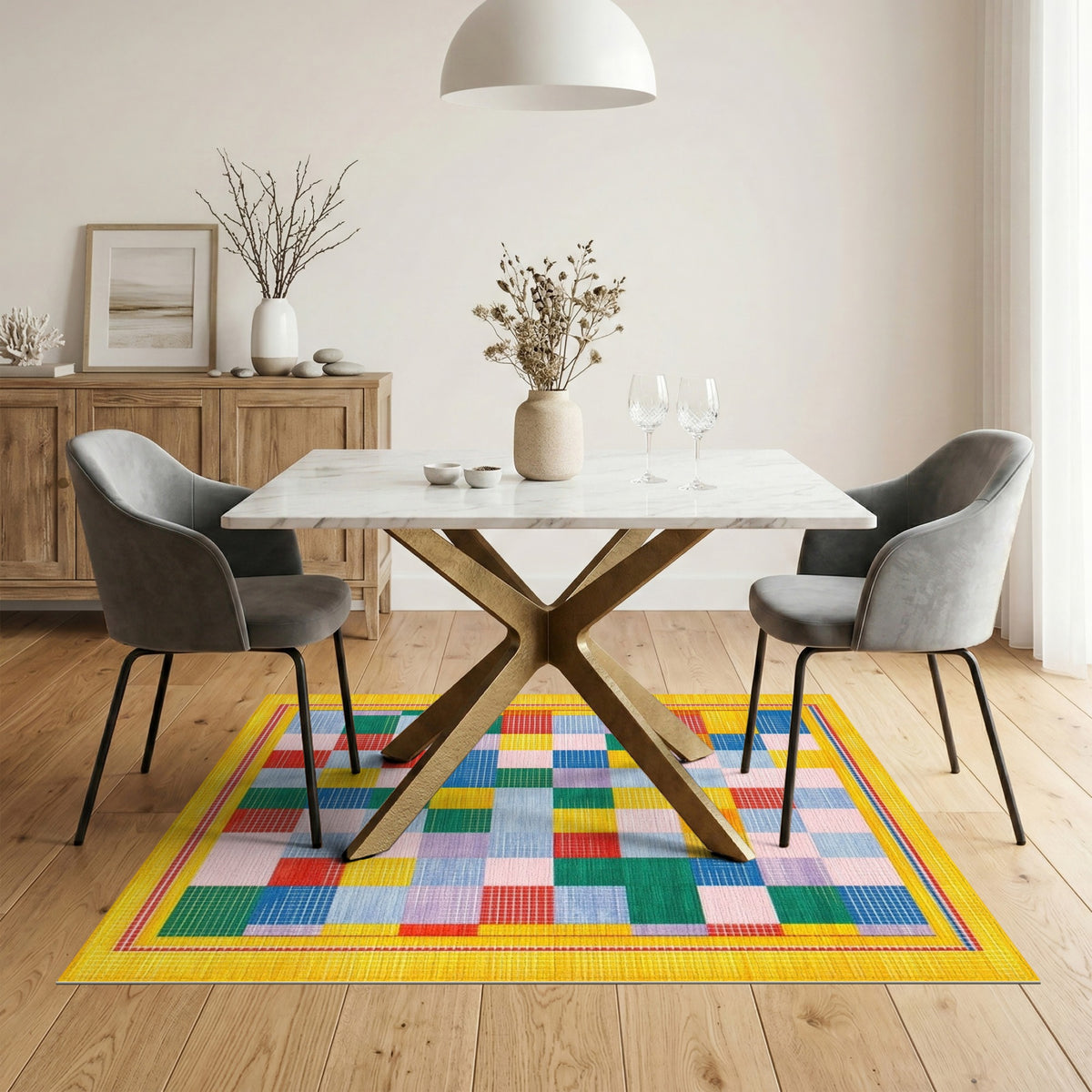 Vibrant Multi-Color Geometric No. 23 Area Rug