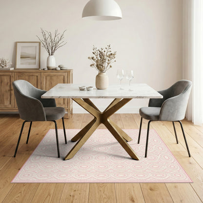 Pink Concentric Oval Area Rug