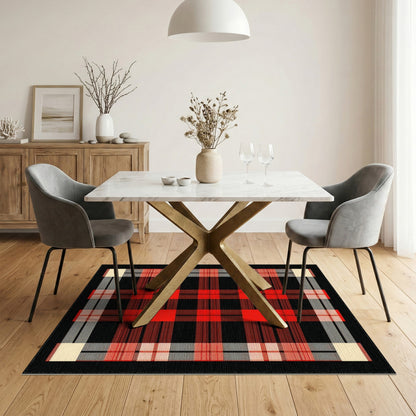 Red Geometric Modern Red Buffalo Plaid Area Rug