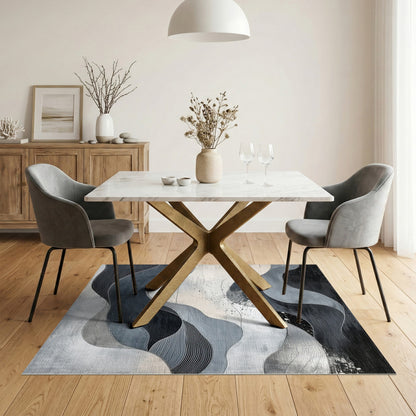Abstract Area Black and White Abstract Wave Black White Area Rug