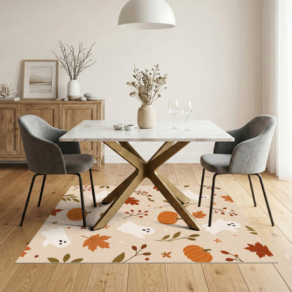 Cute Ghost Pumpkin Washable Area Rug