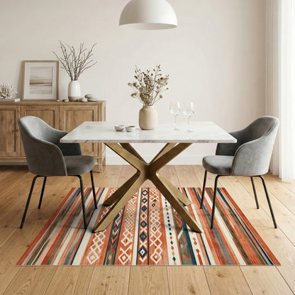 Southwestern Orange Geometric Area Rug