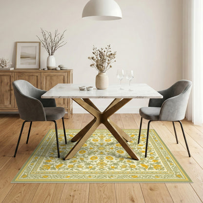 Yellow Floral Vintage No. 22 Area Rug