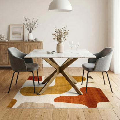 Abstract Area Organic Abstract Brown Area Rug