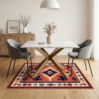 Southwestern Orange Geometric No. 27 Area Rug