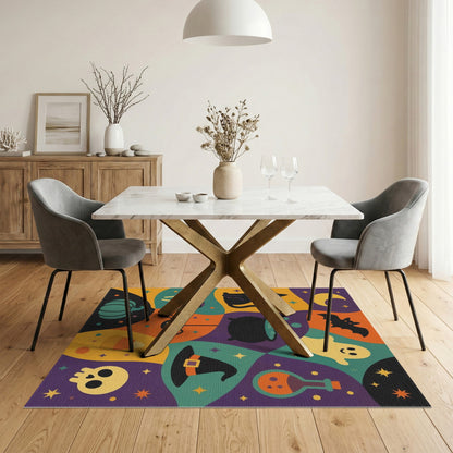 Halloween Kids Cartoon Multi-Color Area Rug