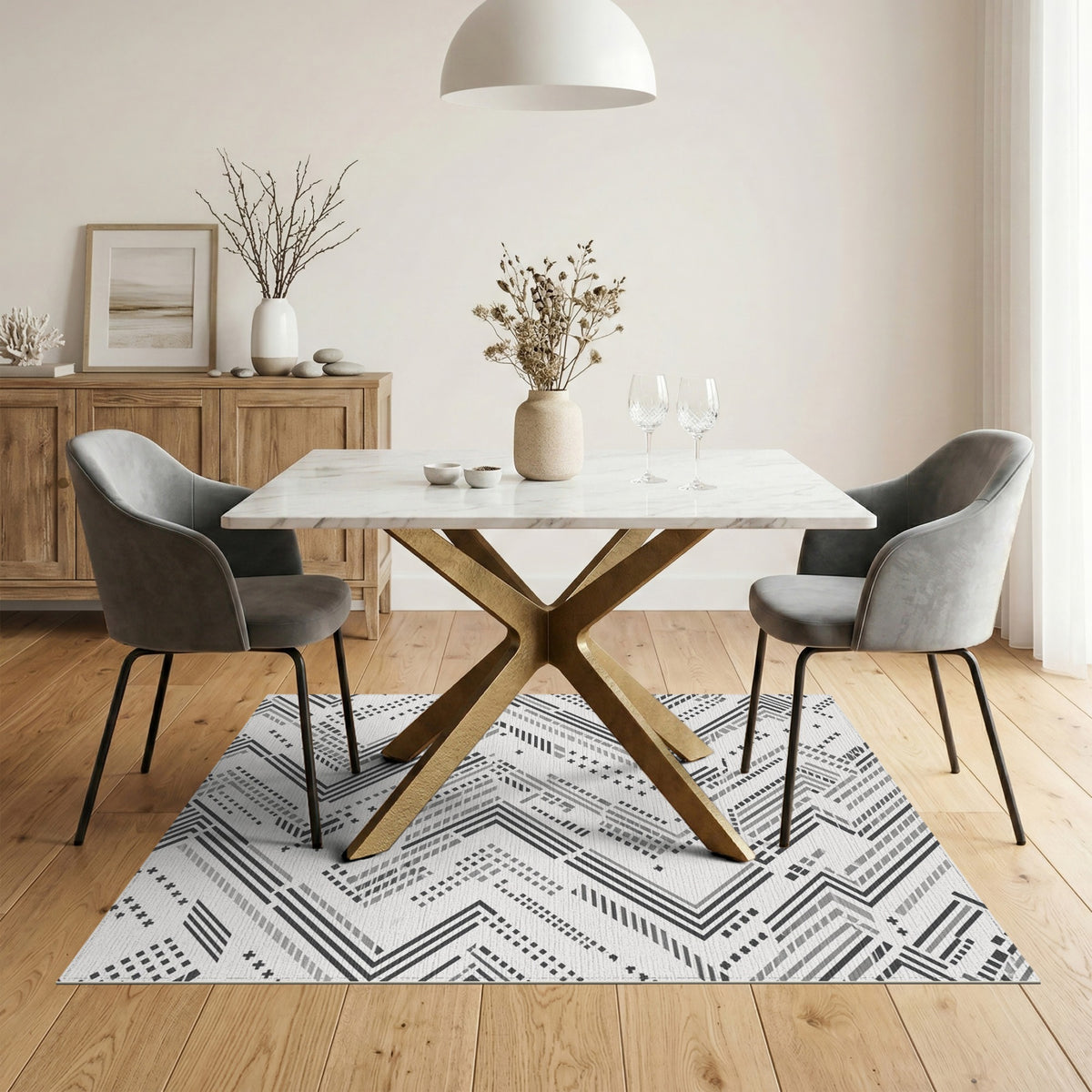 Geometric Modern Black and White Black White Geometric Chevron Area Rug