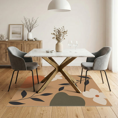 Brown Floral Vintage Area Rug