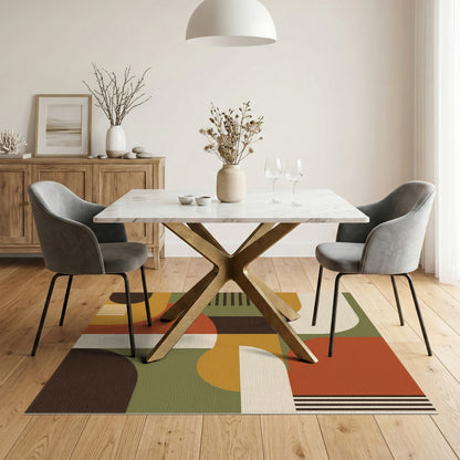 Bold Geometric Multi-Color Area Rug