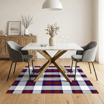 Red Blue Buffalo Check Area Rug
