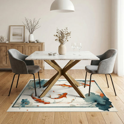Koi Fish Lotus Area Rug