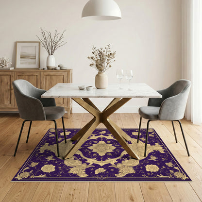 Purple Floral Vintage Area Rug