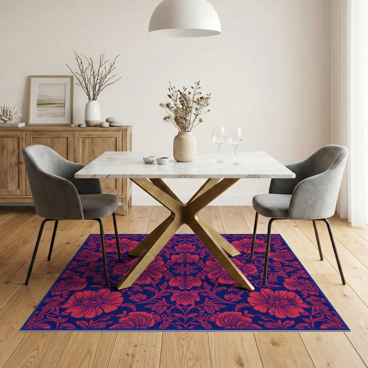 Red Floral Vintage No. 68 Area Rug