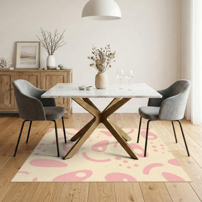 Pink Abstract Blob Area Rug