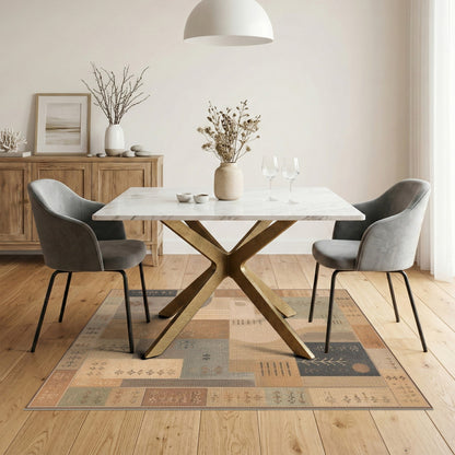 Geometric Modern Brown Tan Geometric Abstract Area Rug