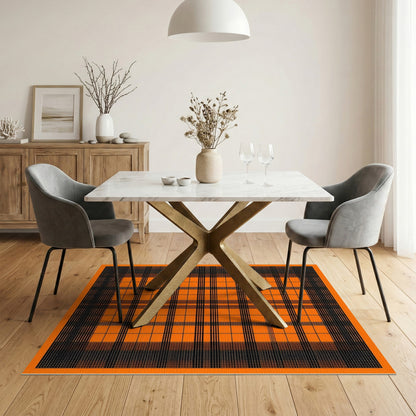 Geometric Modern Orange Plaid Geometric Area Rug