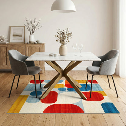 Bold Geometric Multi-Color Area Rug