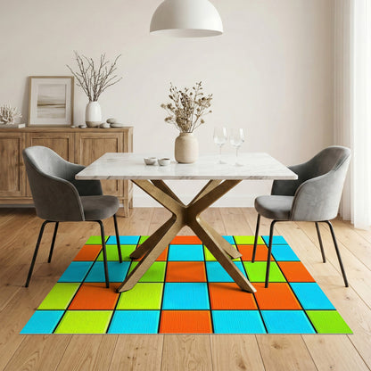 Multi-color and Patterns Vibrant Color Block Geometric Area Rug
