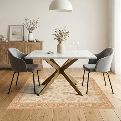 Beige Vintage Floral Vine Area Rug