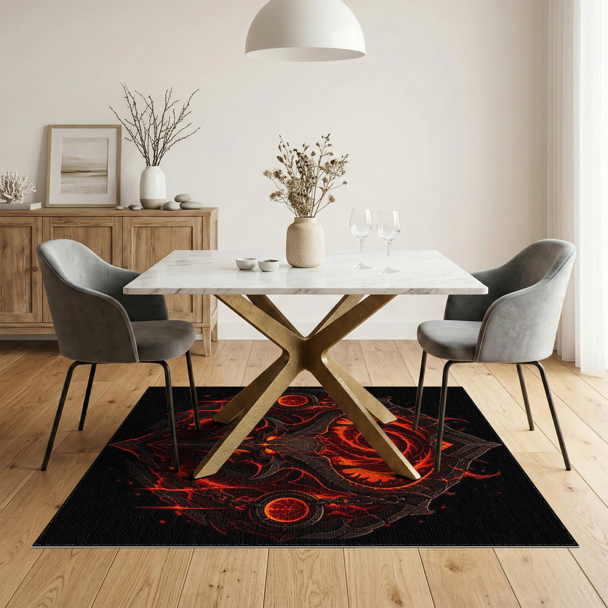 Inferno Demon Crest Area Rug
