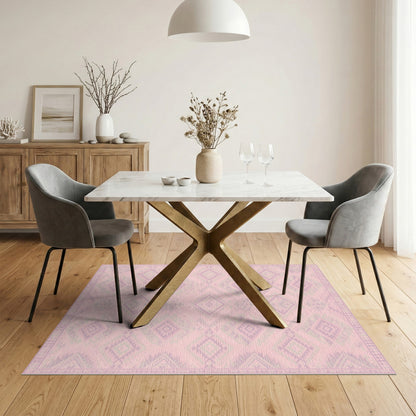Pink Heritage Tribal Diamond Area Rug