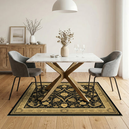 Floral Vintage Gold Floral Vintage Area Rug